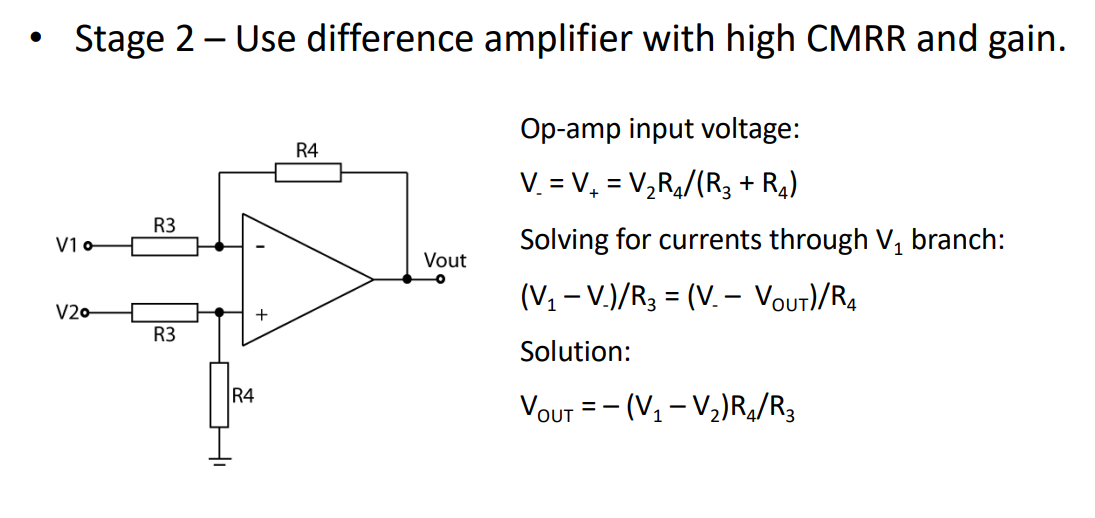 Difference Amplifier Original Stage Diagram